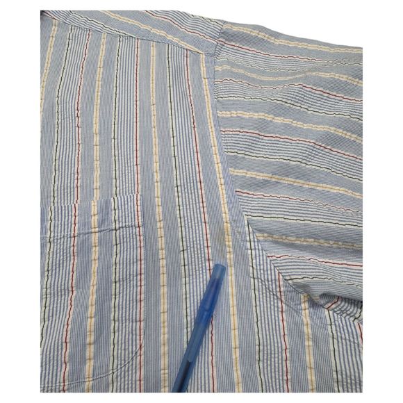 Brooks Brothers Shirt Mens Button-Down Seersucker Striped Textured XL Preppy - Picture 6 of 8
